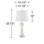 Regency Hill Luca Chrome and Glass White Shade USB Table Lamps Set of 2