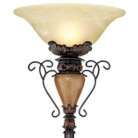 Image3 of Regency Hill Ludo 72" High Bronze Crackle Tree Torchiere Floor Lamp more views