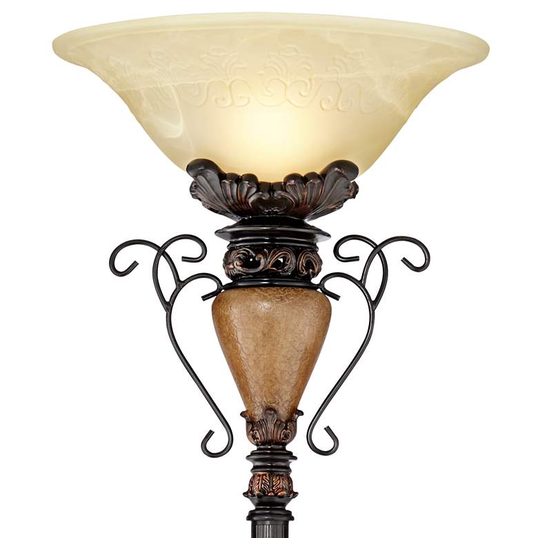 Image 3 Regency Hill Ludo 72" High Bronze Crackle Tree Torchiere Floor Lamp more views