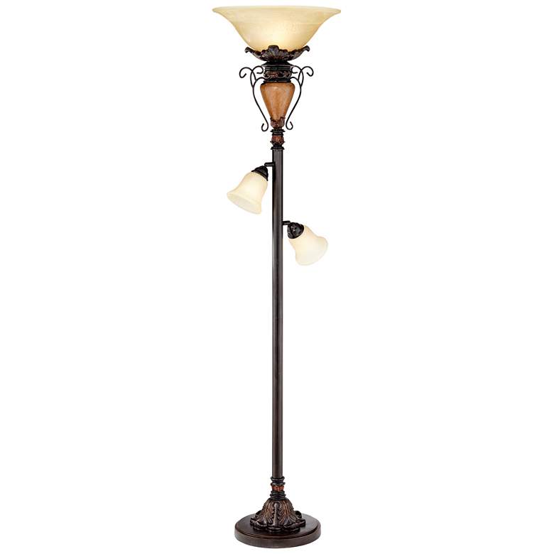 Image 7 Regency Hill Ludo 72" High Bronze Crackle Tree Torchiere Floor Lamp more views
