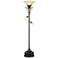 Regency Hill Ludo Bronze Crackle Tree Torchiere Floor Lamp with Black Riser