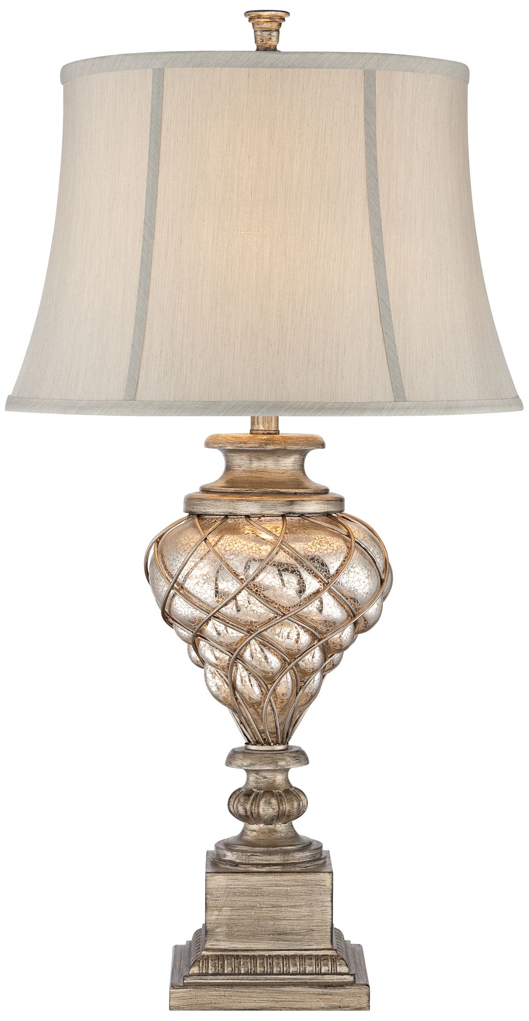 Regency Hill Luke 33 3/4" Glass Night Light Lamp with USB Dimmer