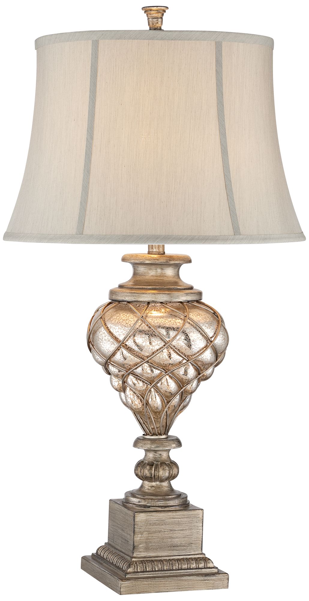 Image 3 Regency Hill Luke 33 3/4" Mercury Glass Night Light Table Lamp