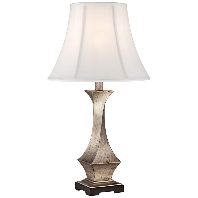 Image 2 Regency Hill Lydia 24 inch Brushed Silver Leaf Twist Table Lamp