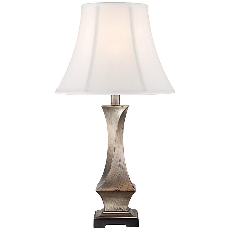 Image 3 Regency Hill Lydia 24 inch Brushed Silver Leaf Twist Table Lamp more views