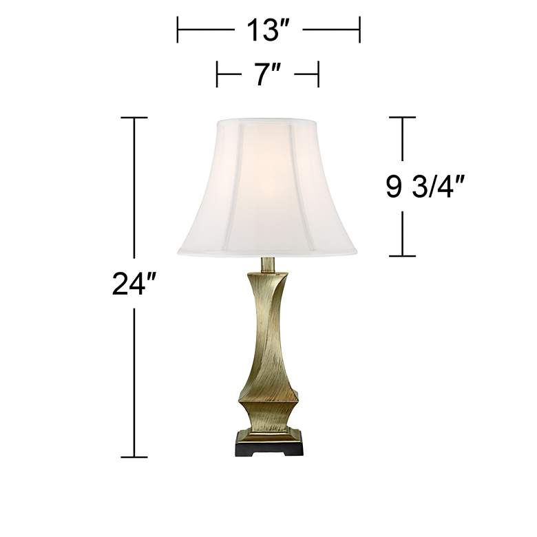 Image 6 Regency Hill Lydia 24" Brushed Silver Leaf Twist Table Lamp more views