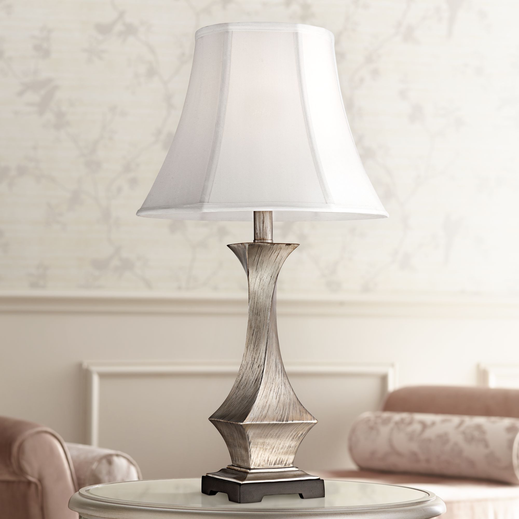 bedroom silver lamps