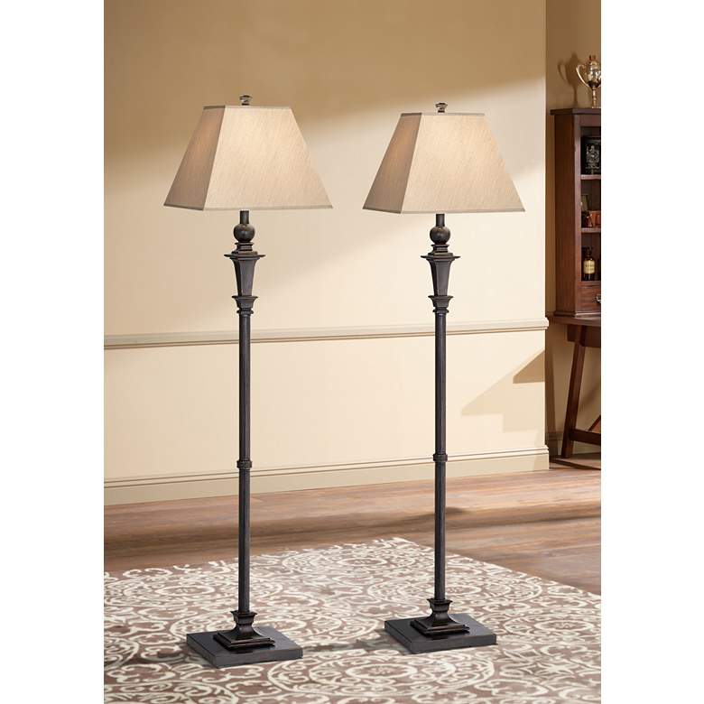 Image 1 Regency Hill Madison 59 inch Italian Bronze Floor Lamps Set of 2