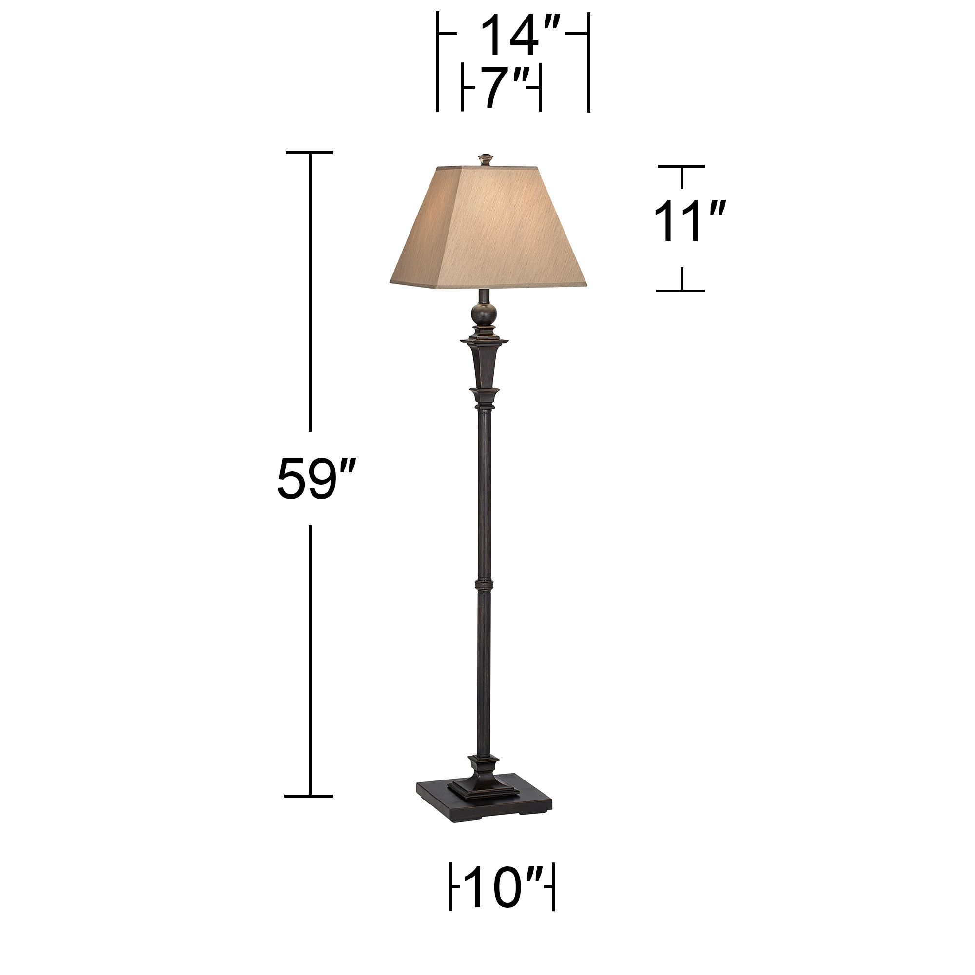 Regency Hill Madison 59" Italian Bronze Floor Lamps Set of 2