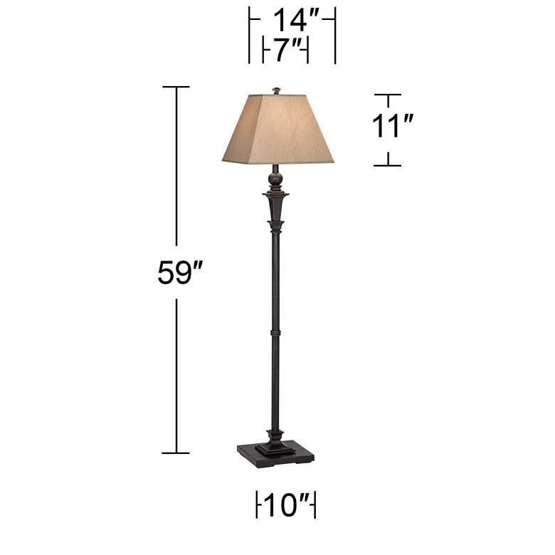 Image 7 Regency Hill Madison 59 inch Italian Bronze Traditional Floor Lamp more views