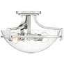 Regency Hill Mallot 13" Chrome and Clear Seeded Glass Ceiling Light