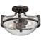 Regency Hill Mallot 13" Wide Bronze Clear Seeded Glass Ceiling Light