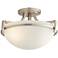 Regency Hill Mallot 13" Wide Nickel and Marbleized Glass Ceiling Light