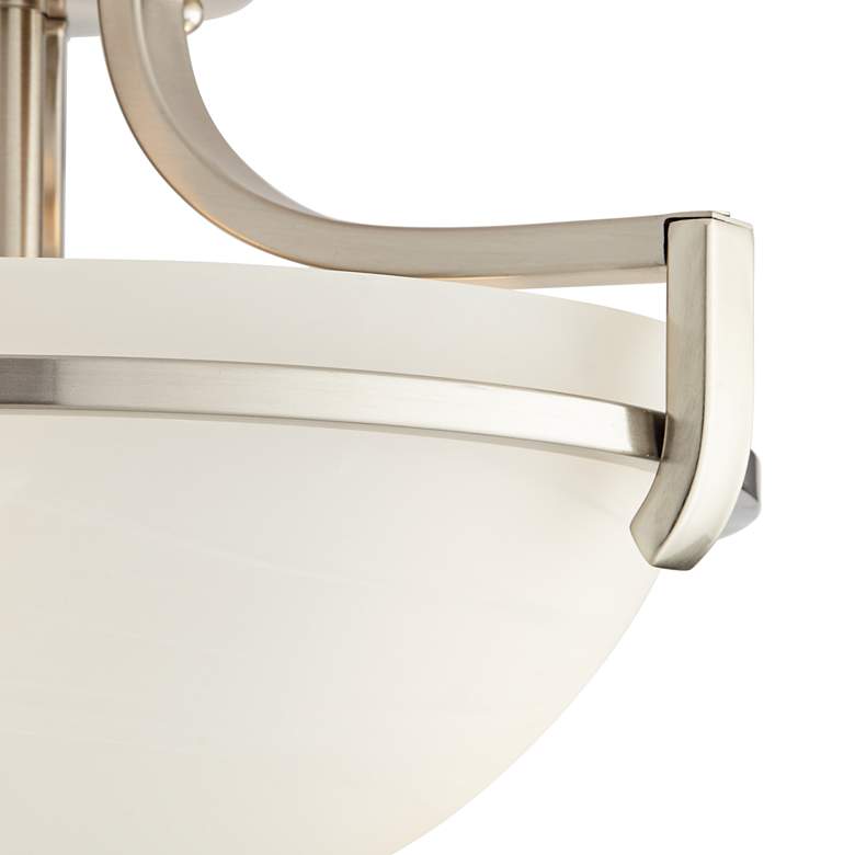 Image 3 Regency Hill Mallot 13" Wide Nickel and Marbleized Glass Ceiling Light more views