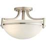 5_Regency Hill Mallot 13" Wide Nickel and Marbleized Glass Ceiling Light more views