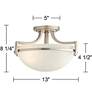 7_Regency Hill Mallot 13" Wide Nickel and Marbleized Glass Ceiling Light more views