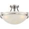 Regency Hill Mallot 18" Nickel Marbleized Glass 3-Light Ceiling Light