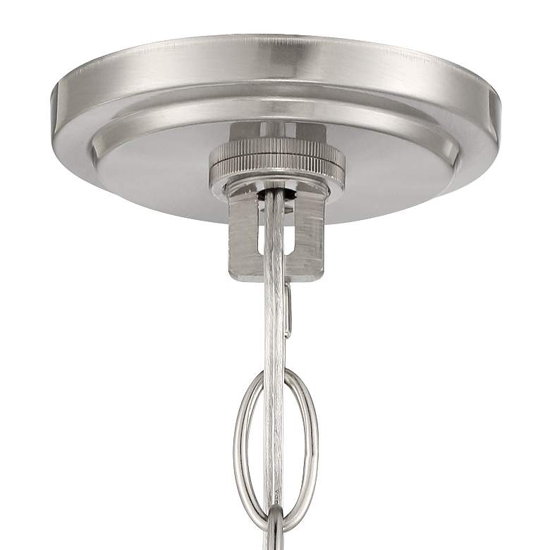 Image 5 Regency Hill Mallot 20" Brushed Nickel Modern Glass Bowl Pendant Light more views