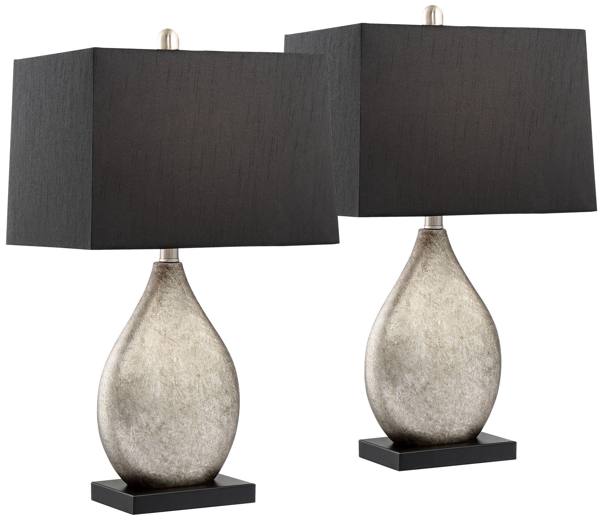 silver lamp black shade