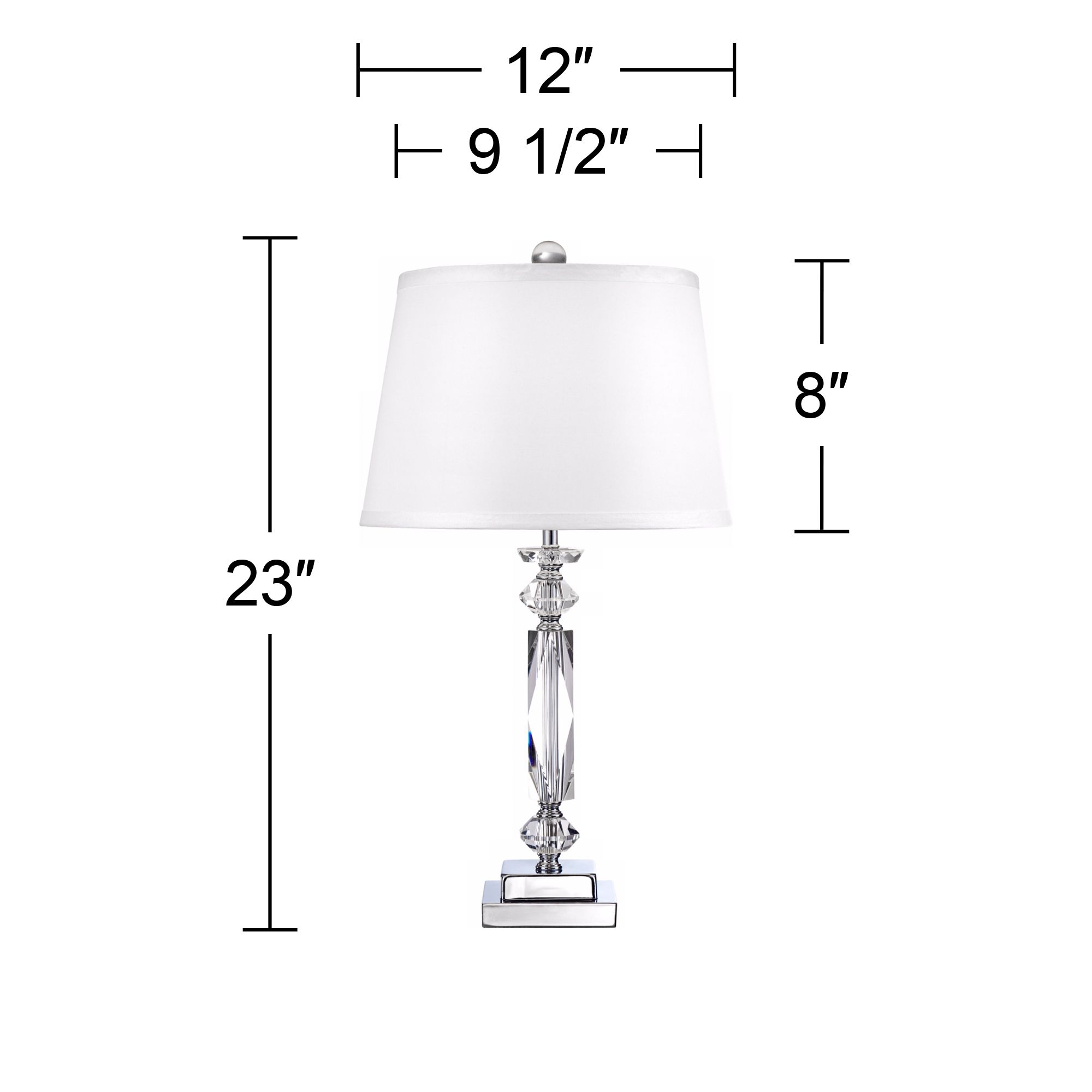 Image 5 Regency Hill Marilyn Cut Crystal Column 23" High Table Lamp more views