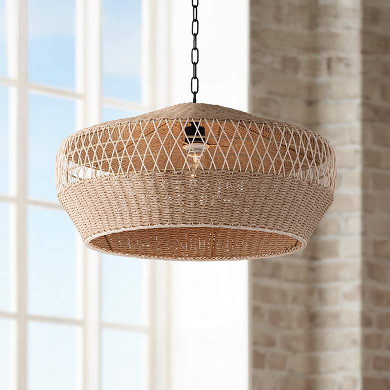 Image 2 Regency Hill Matias 24 1/2" Vine and Rope Modern Pendant Light
