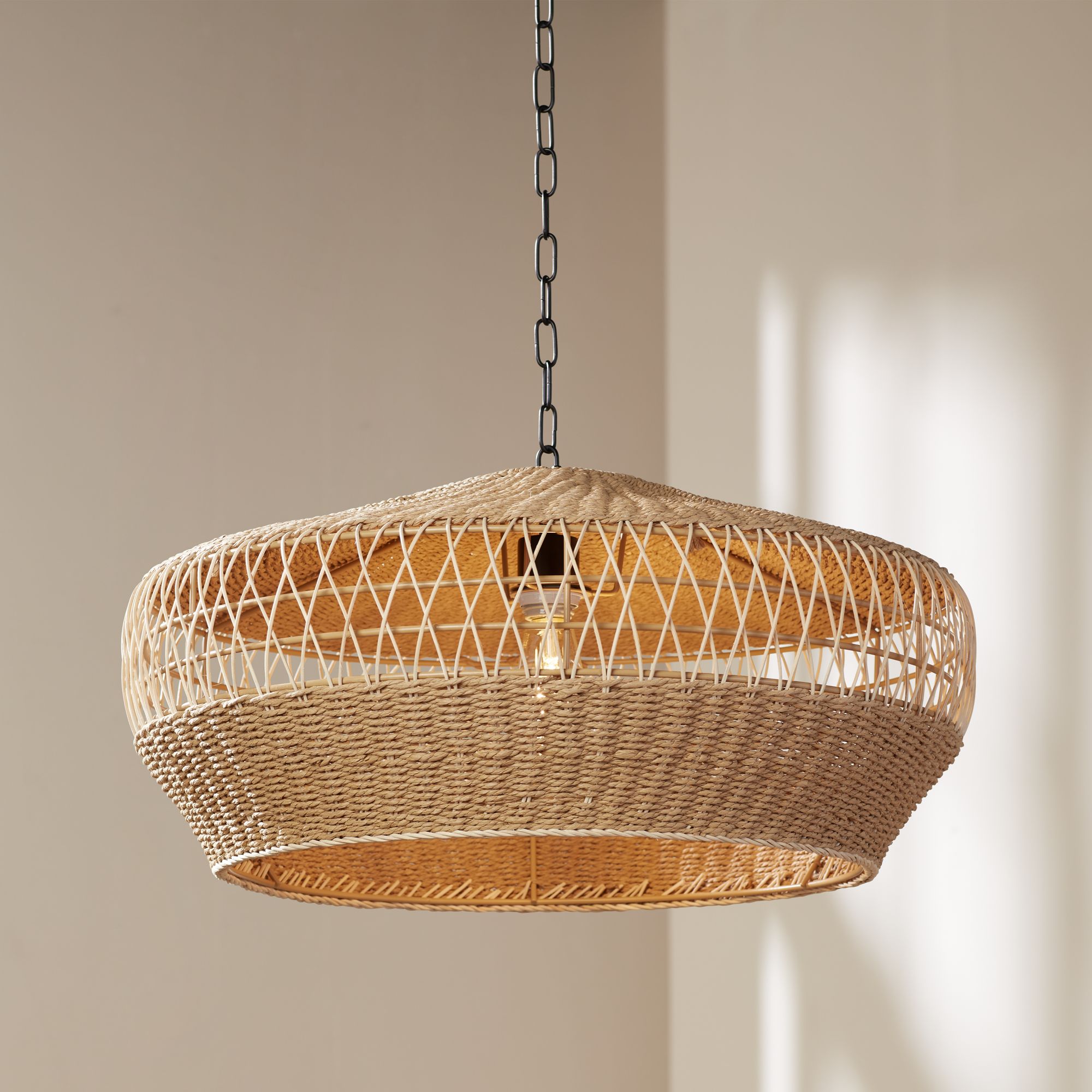 Watch A Video About the Regency Hill Matias Vine and Rope Modern Pendant Light