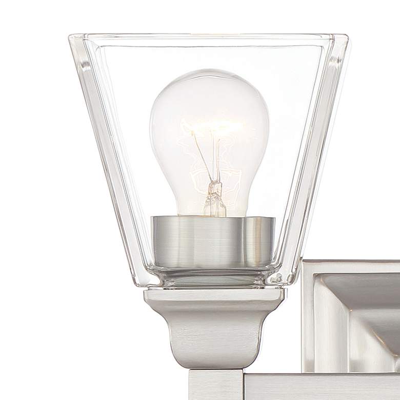 Image 3 Regency Hill Mencino 12 3/4" Wide Satin Nickel Clear Glass Bath Light more views