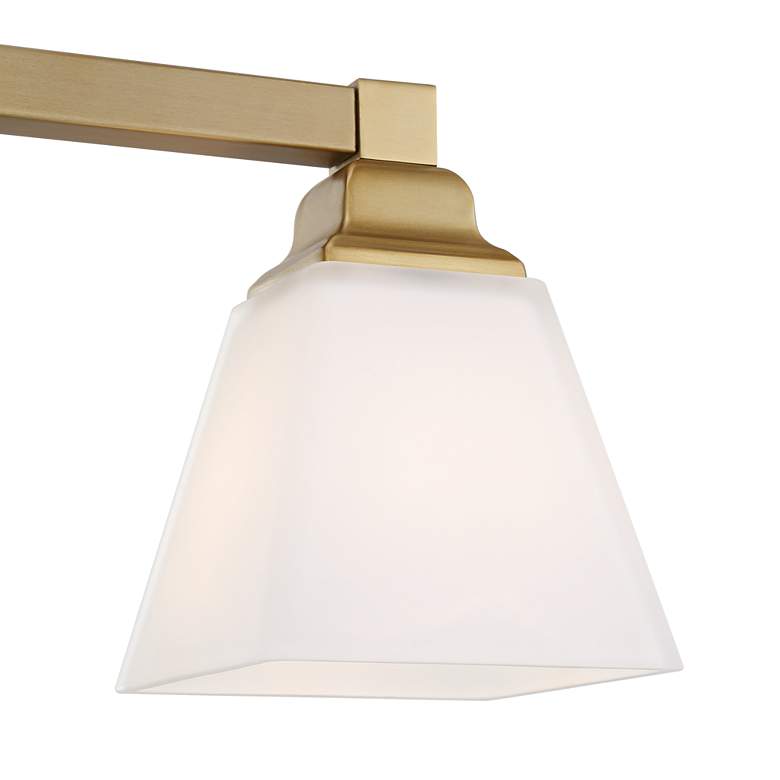 Image 3 Regency Hill Mencino 20 inch 3-Light Warm Brass and Opal Glass Bath Light more views