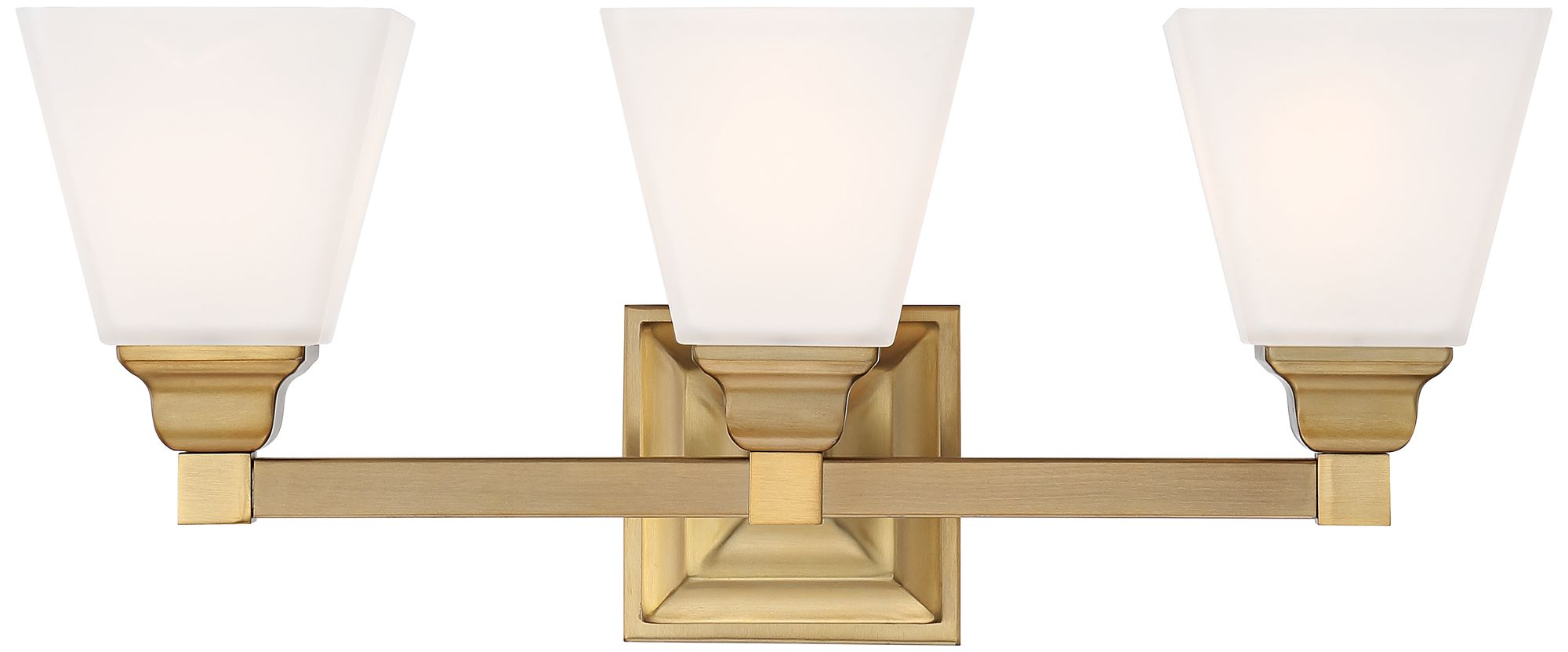 Regency Hill Mencino 20" 3-Light Warm Brass and Opal Glass Bath Light