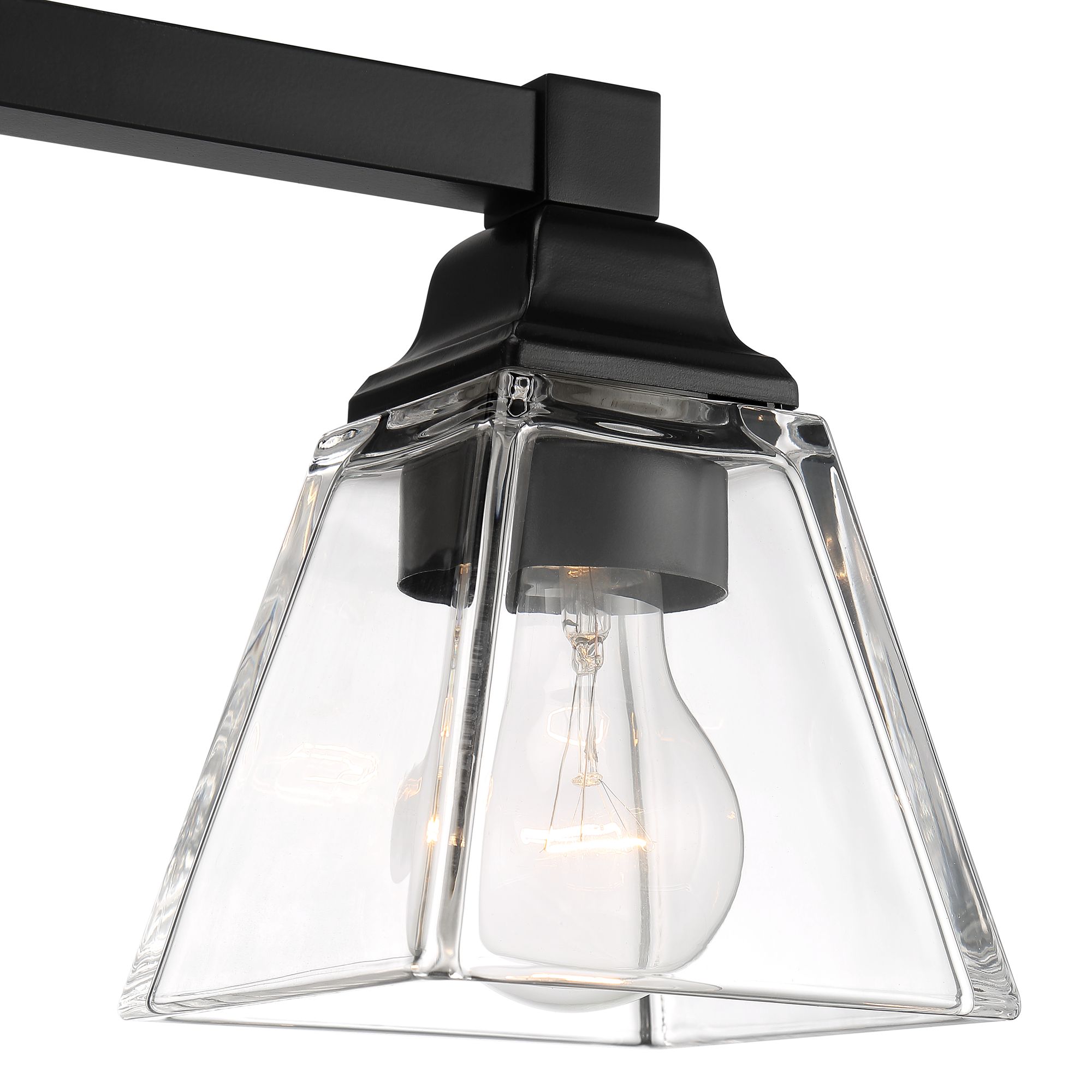 Image 3 Regency Hill Mencino 20" Black Steel Clear Glass 3-Light Bath Light more views