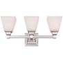 Thumbnail4 of Regency Hill Mencino 20" Wide 3-Light Nickel and Opal Glass Bath Light more views