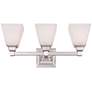 Regency Hill Mencino 20" Wide 3-Light Nickel and Opal Glass Bath Light