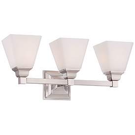 Image5 of Regency Hill Mencino 20" Wide 3-Light Nickel and Opal Glass Bath Light more views
