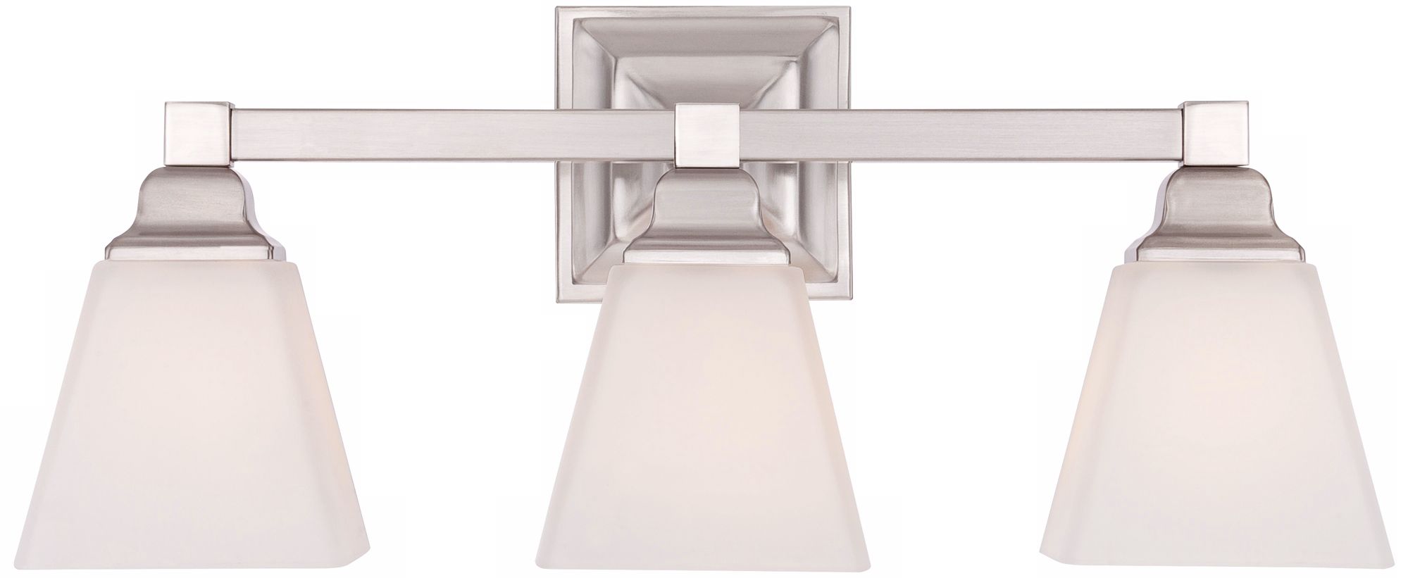 Image 6 Regency Hill Mencino 20" Wide 3-Light Nickel and Opal Glass Bath Light more views