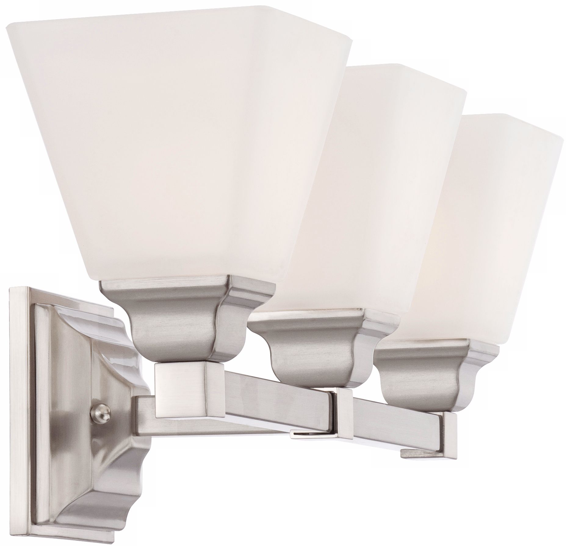 Image 7 Regency Hill Mencino 20" Wide 3-Light Nickel and Opal Glass Bath Light more views