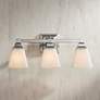 Regency Hill Mencino 20" Wide 3-Light Nickel and Opal Glass Bath Light