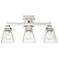 Regency Hill Mencino 20" Wide Satin Nickel and Clear Glass Bath Light