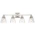 Regency Hill  Mencino 28" Satin Nickel Clear Glass Bath Vanity Light