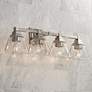 Regency Hill  Mencino 28" Satin Nickel Clear Glass Bath Vanity Light