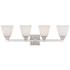 Regency Hill Mencino 28" Wide Satin Nickel and Opal Glass Bath Light
