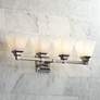 Thumbnail2 of Regency Hill Mencino 28" Wide Satin Nickel and Opal Glass Bath Light