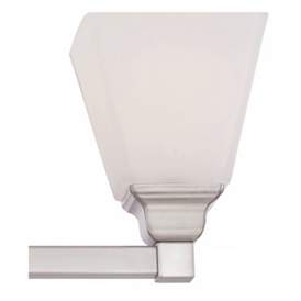 Image4 of Regency Hill Mencino 28" Wide Satin Nickel and Opal Glass Bath Light more views