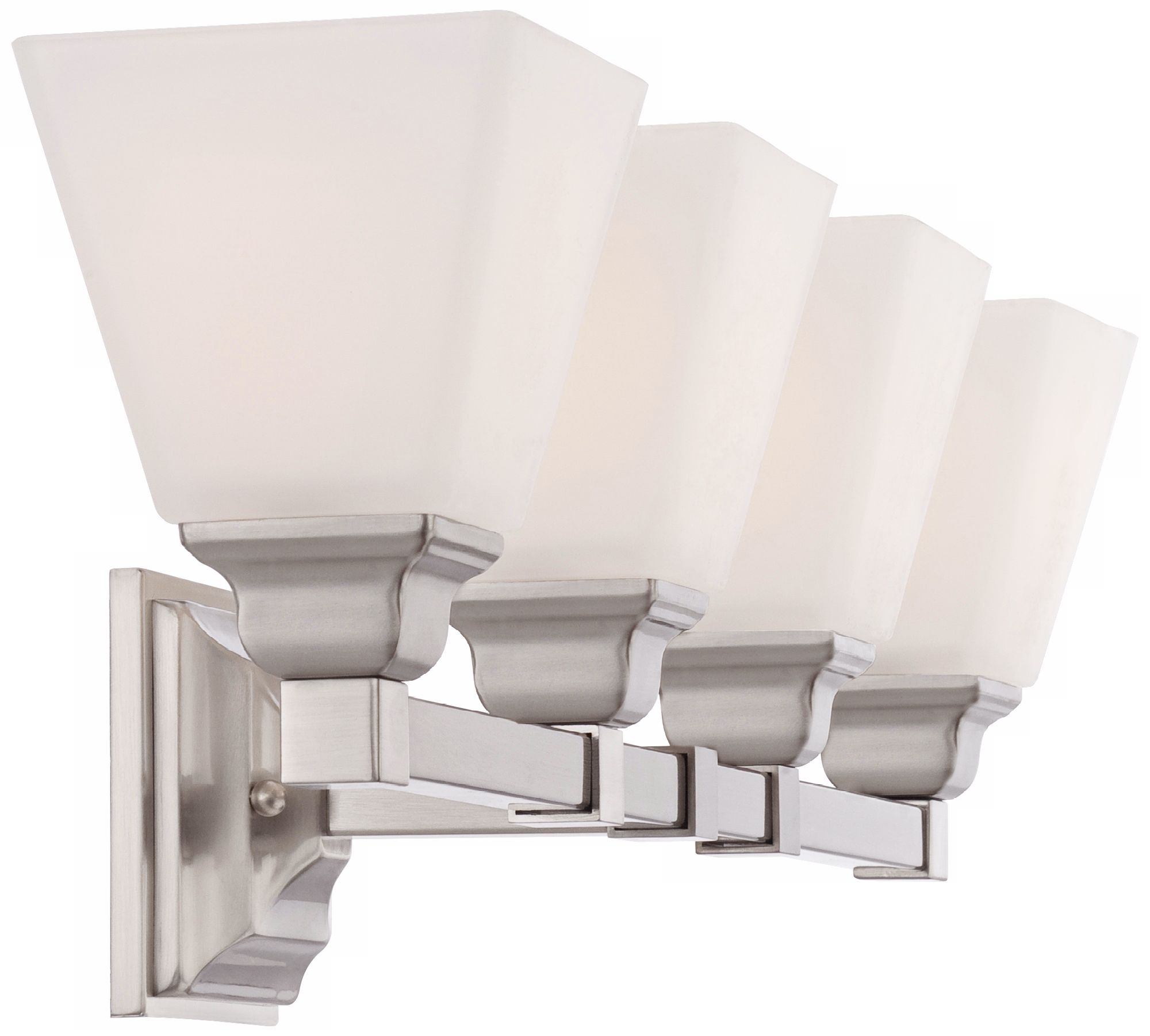 Regency Hill Mencino 28" Wide Satin Nickel and Opal Glass Bath Light in scene