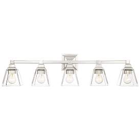 Image2 of Regency Hill Mencino 35 1/4" Satin Nickel and Clear Glass Bath Light