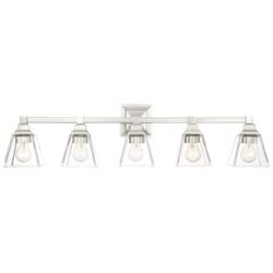Regency Hill Mencino 35 1/4&quot; Satin Nickel and Clear Glass Bath Light