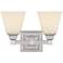 Regency Hill Mencino-Opal 12 3/4" Satin Nickel and Glass Bath Light