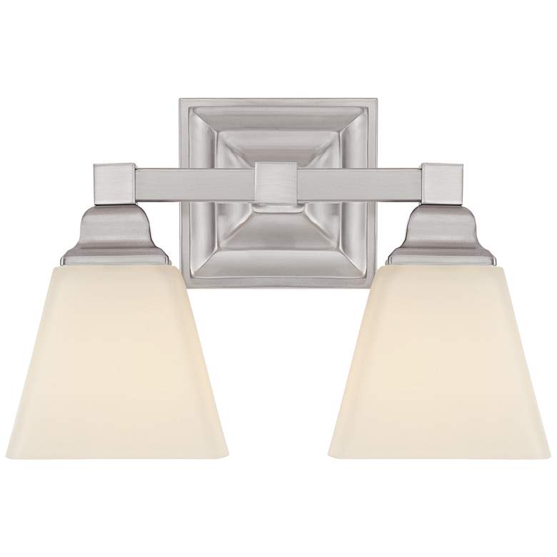 Image 4 Regency Hill Mencino-Opal 12 3/4" Satin Nickel and Glass Bath Light more views