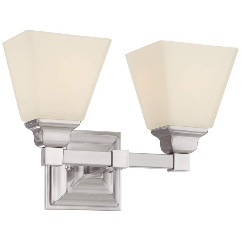 Image 5 Regency Hill Mencino-Opal 12 3/4 inch Satin Nickel and Glass Bath Light more views