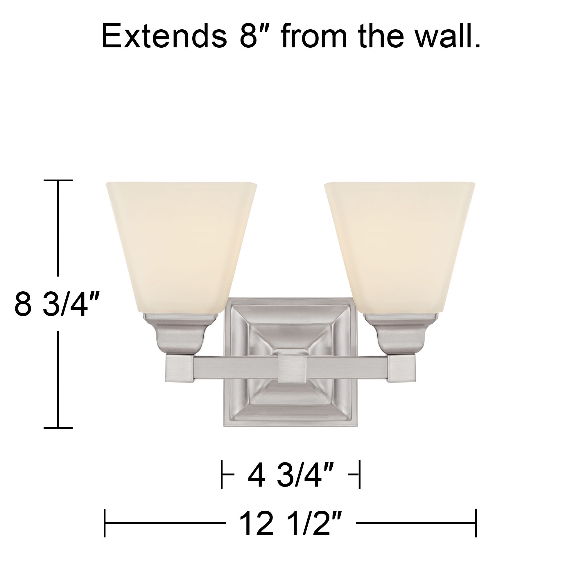 Regency Hill Mencino-Opal 12 3/4" Satin Nickel and Glass Bath Light