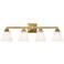 Regency Hill Mencino-Opal 28" Wide Warm Brass and Glass Bath Light